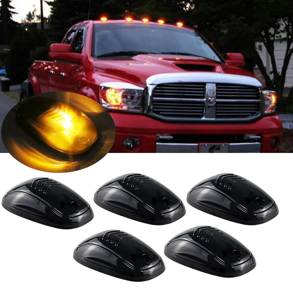 5pcs Roof Running Light LED Cab Roof Clearance Marker Lamps For Dodge RAM 1500 2500 3500 Ford F-Series Chevy/GMC Trucks etc,12V