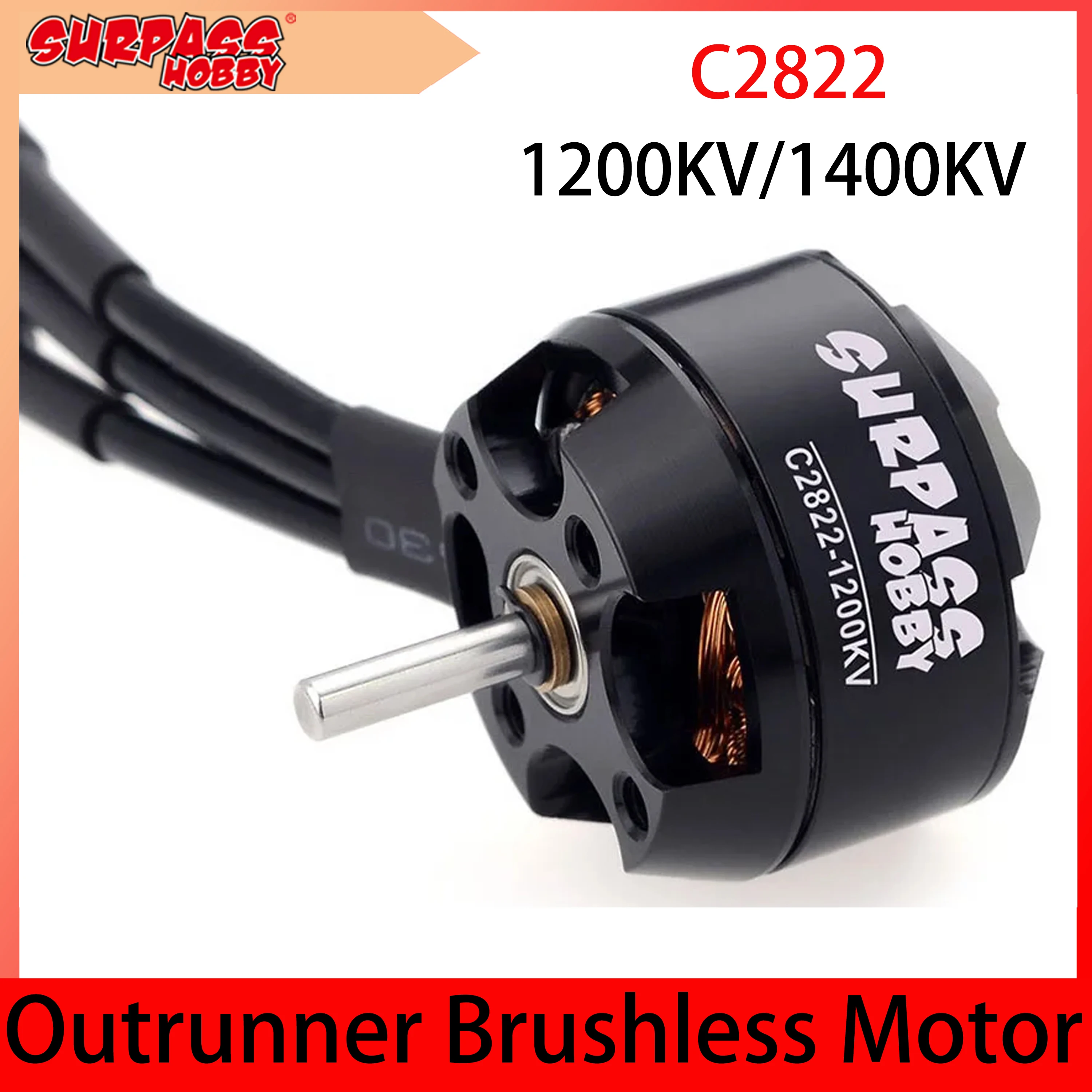 

SURPASS HOBBY 2822 14 Poles 1200KV 1400KV Brushless Motor for RC Airpane Multicopter FPV Fixed Wing Racing Drone Outrunner Motor
