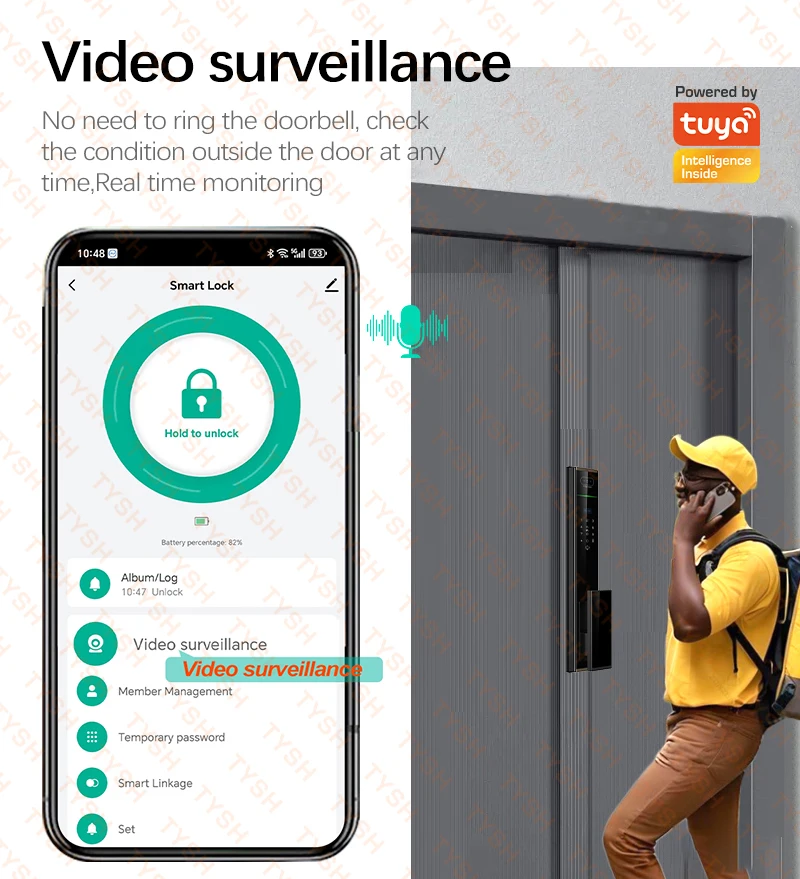 STLF Tuya Outdoor Waterproof Plan Vein Face Smart Door Lock with  Fingerprint Security Fully Automatic Door Locks