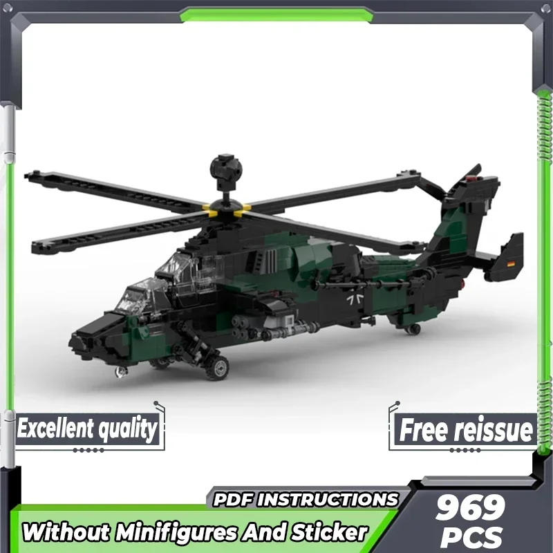 Military Aircraft Model Moc Building Bricks Eurocopter EC665 Tiger Fighter Technology Blocks Gift Christmas Toy DIY Set Assembly