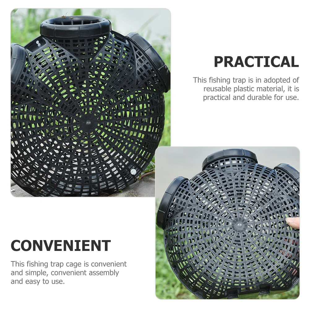 2 قطعة فخ السلطعون قفص الصيد البلاستيك دائم قابلة لإعادة الاستخدام المحمولة الصيد شبكة جراد البحر الروبيان جراد البحر صافي جراد البحر الفخاخ #2