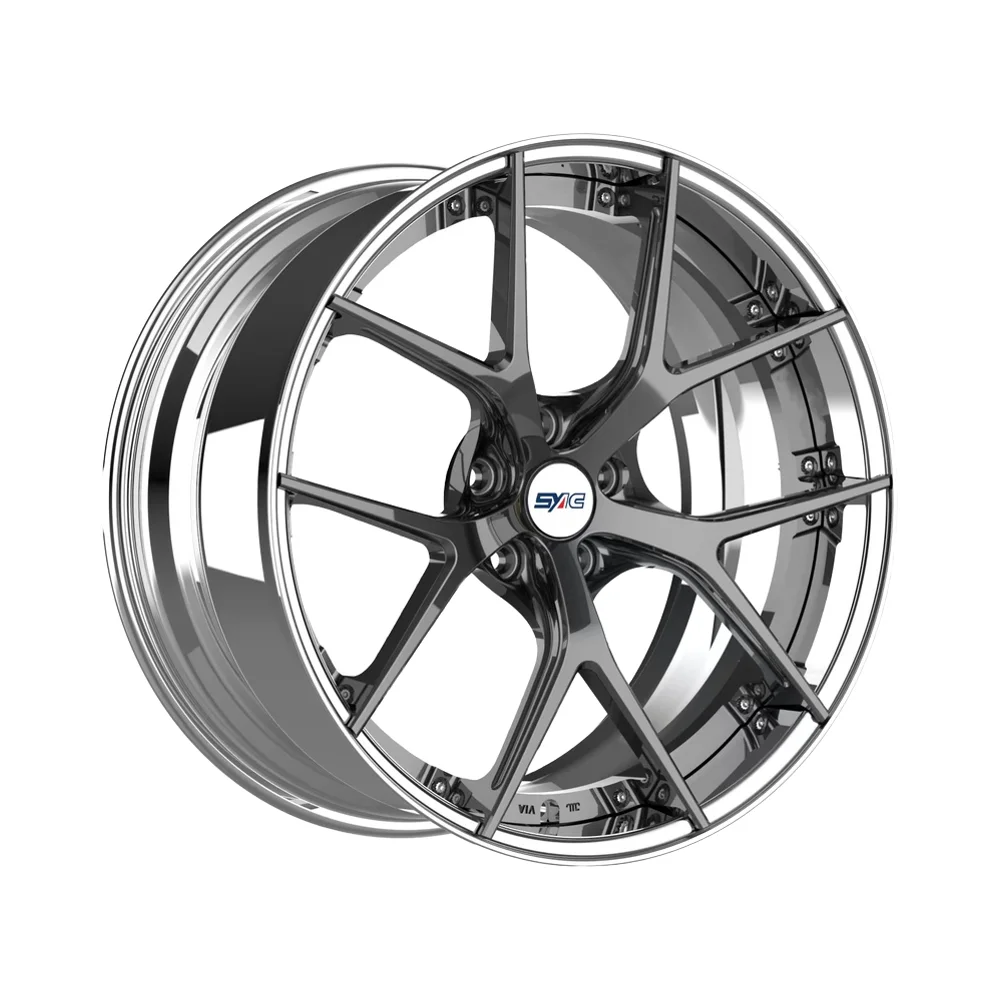 Factory Customized Two-piece Forged Wheel 20 Inch Front And Rear Wheel Rims PCD 5x114.3 Glossy Black Car Wheels For Ghibli