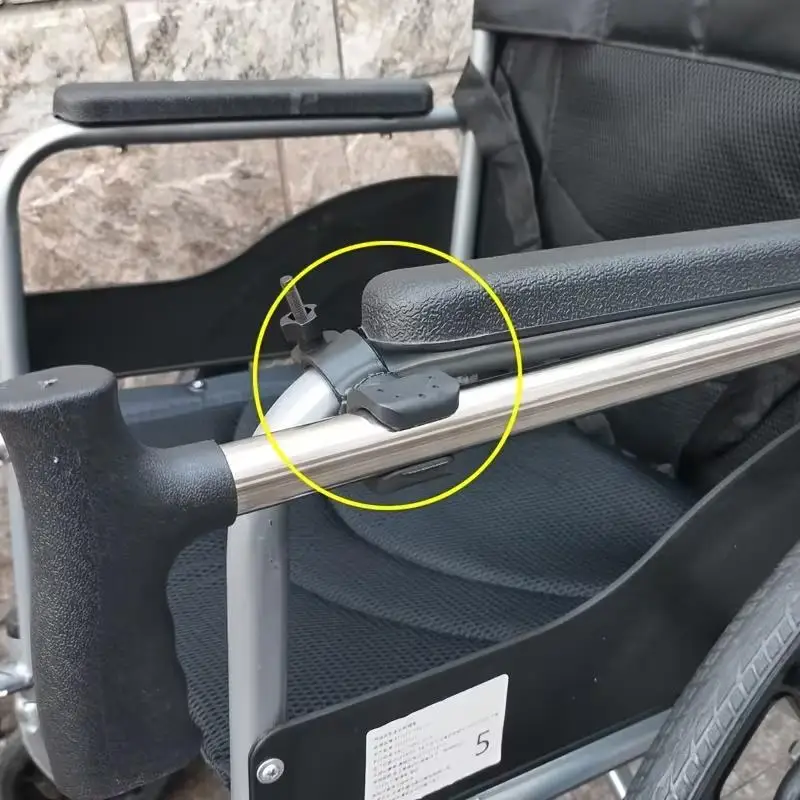 2pcs Wheelchair Cane Holder – Adjustable Support, No-Drill, Anti-Slip/Loss, Elderly Walking Aid