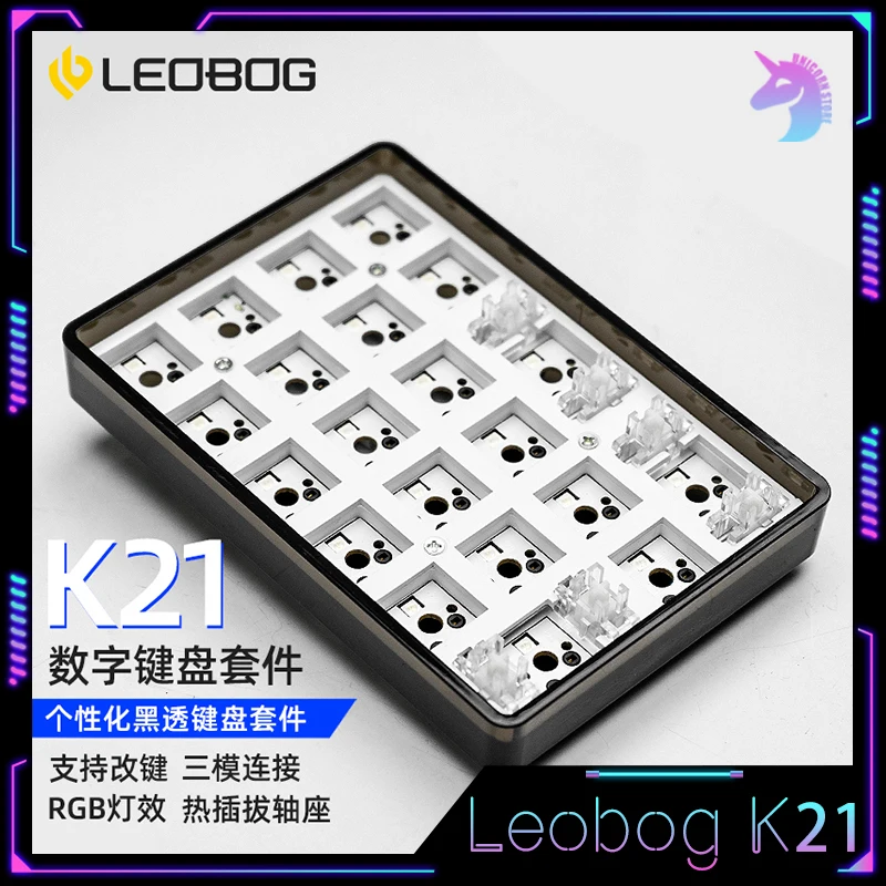 

Leobog K21 Numpad Kits 3 Mode 21 Keys USB 2.4G Bluetooth Wireless Keyboard Kit Rgb Customized Hot-Swap Mini Numeric Keypad Gifts