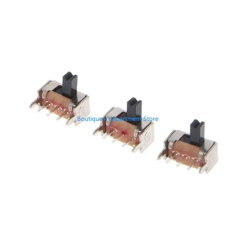 E1PD 10 Pcs Toggle Vertical Slide Switch 1P2T 3 Pin 3mm Shank For PCB Mount SK12D07-V