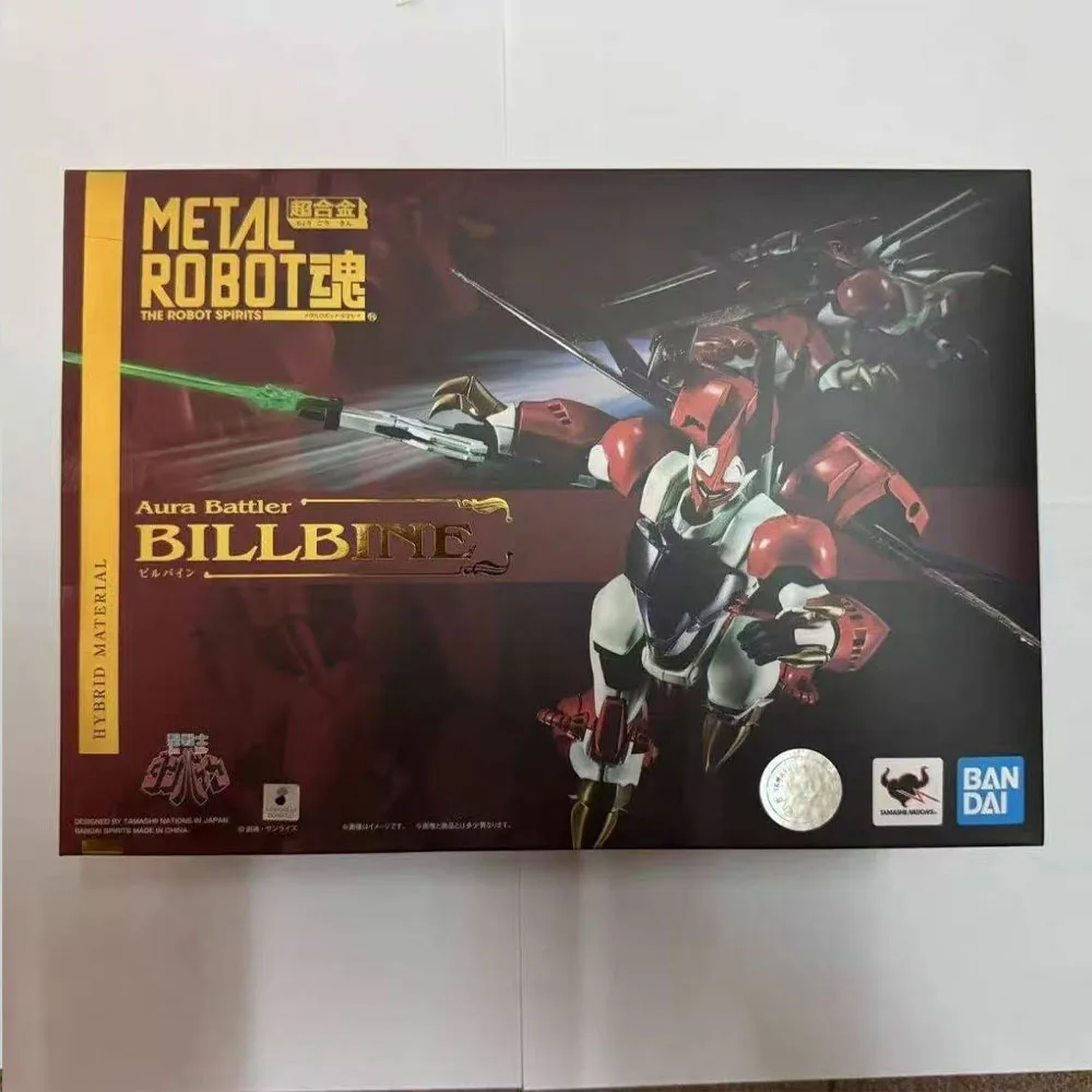 100% Asli Tersedia Stok Bandai METAL BUILD Series Aura Battler Dunbine Anime R3 1/35 Bilbine Model Paduan Logam yang Dapat Digerakkan