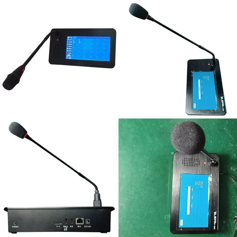 for Multi-Zone IP Network PA System Speaker Paging Microphone with 7-Inch Touch Screen for School Factory Hotel
