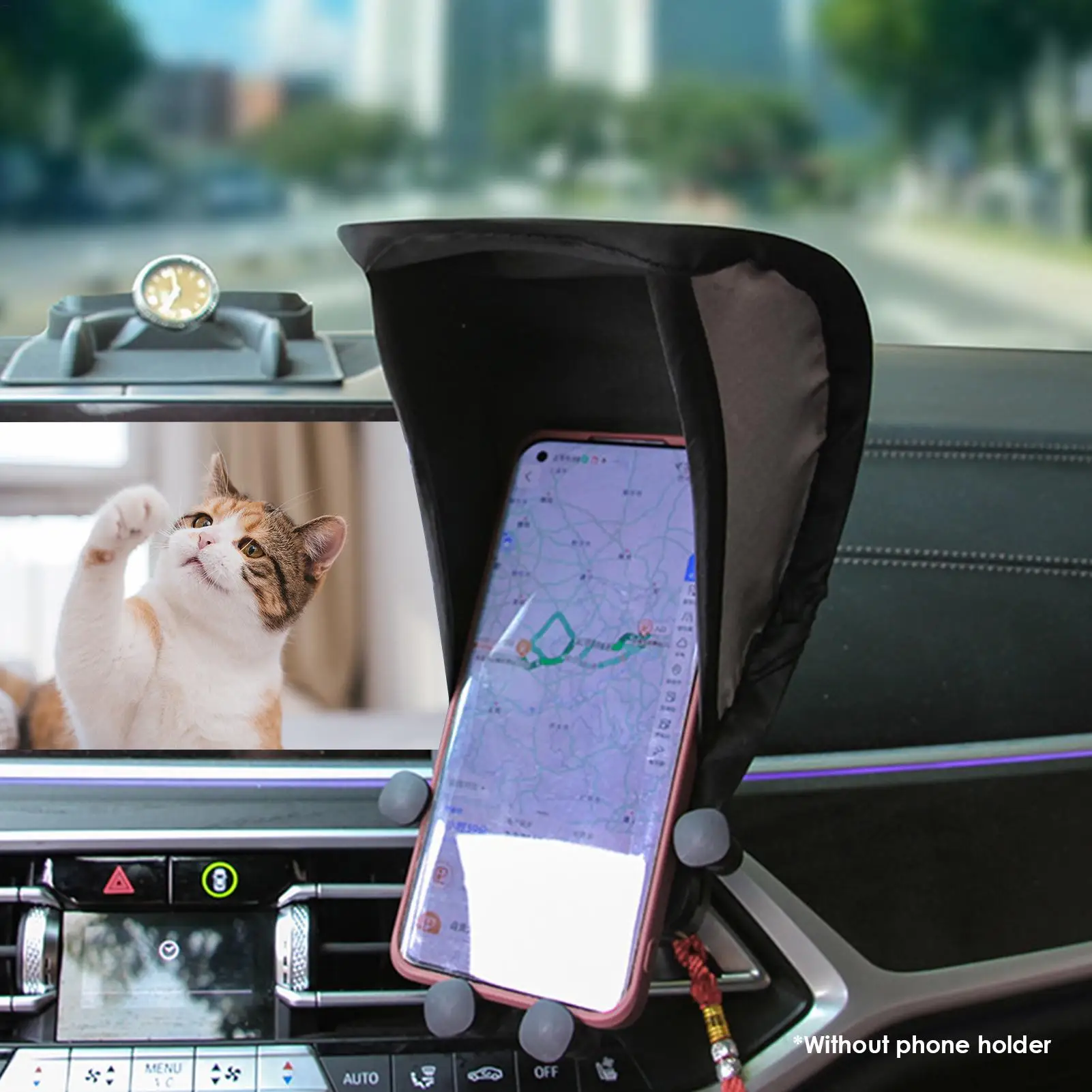 Sun Shades for Phone Universal Heat-Insulating Foldable Cell Phone Sun Shade Cover for Women Men Motorcycle SUV RV Sedan Truck