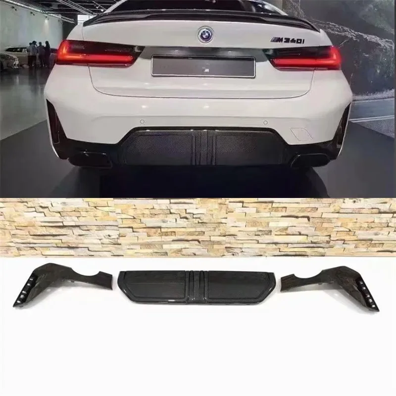

For BMW G20 G28 2022 2023 2024 ReaI Dry Carbon Fiber Bumper Rear Lip Spoiler Kit