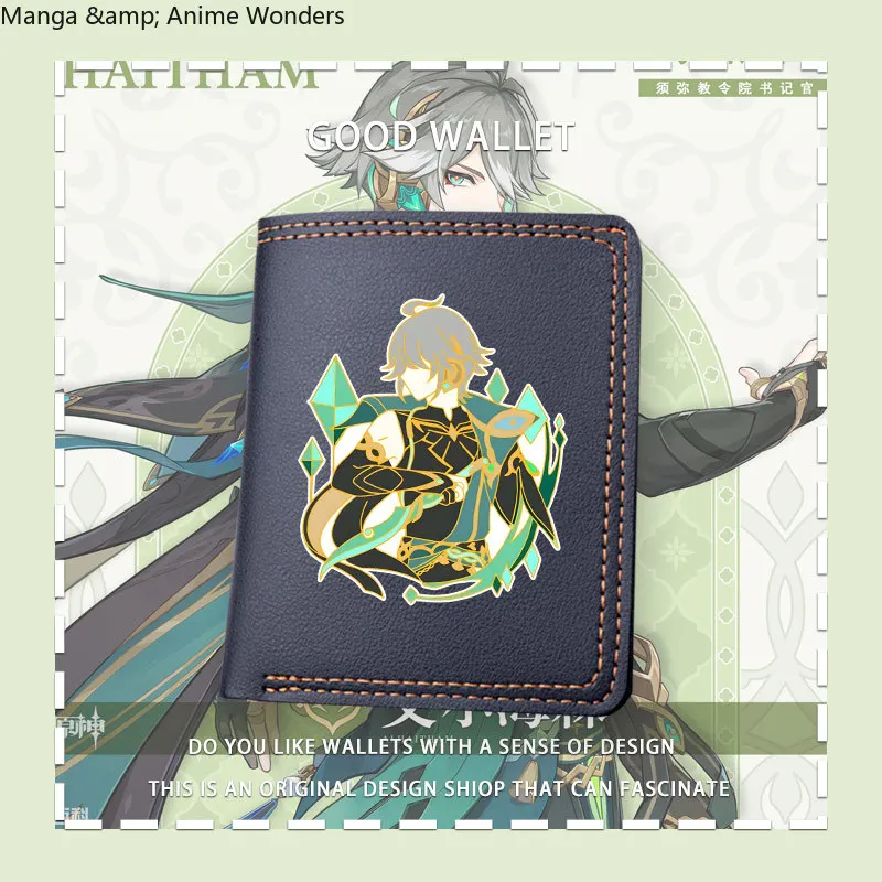 

Новая игра Kamisato Ayaka Alhaitham Balladeer, короткий кошелек из искусственной кожи, мужские кошельки, держатели для карт, кошелек для монет, студенческий бумажник