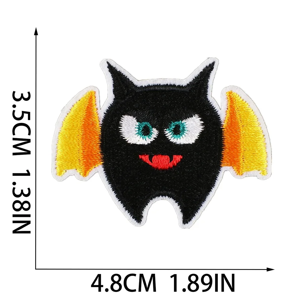 Patch 1pcs for Clothing Sewing Stickers Iron on Patches Halloween Terror Badge Decoration Stripe Embroidery Fusible Applique