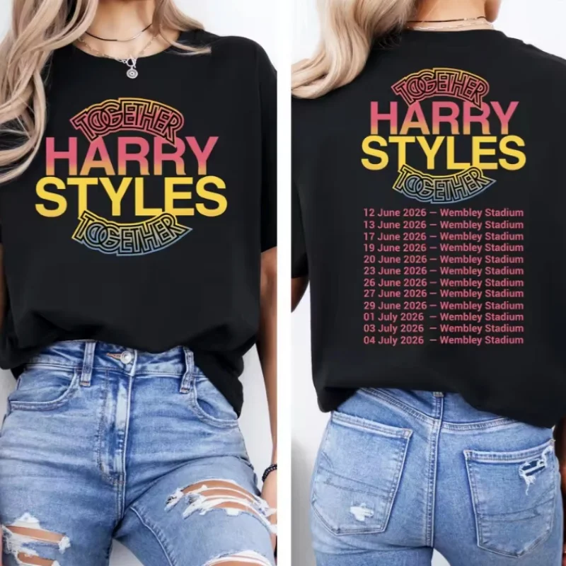 2026 Summer New Harry Styles Together London Tour Shirt _cotton High Quality Men‘s Women's Oversize Fashion O-neck T-shirt