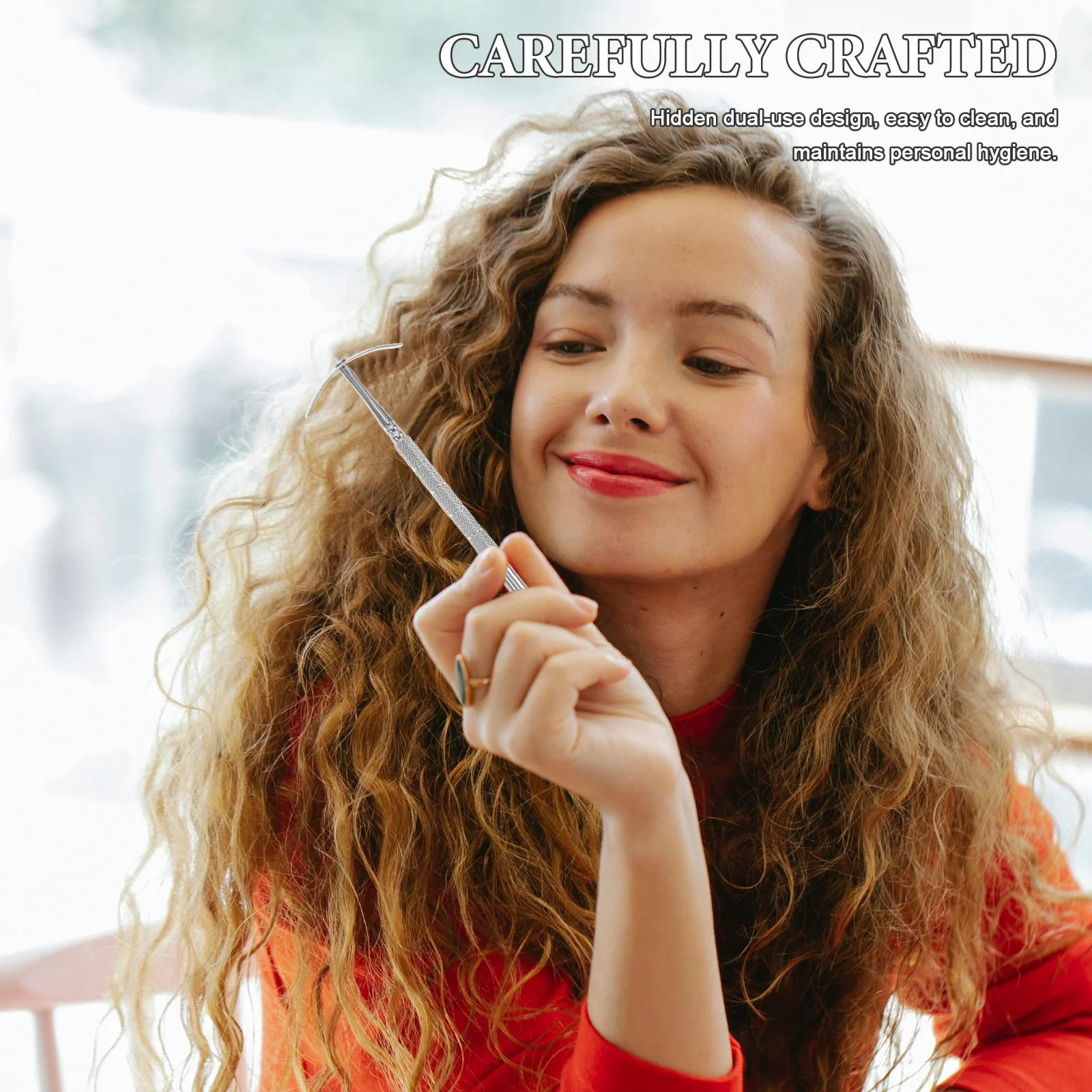 1Set Raschietto per lingua in acciaio inossidabile Strumento per l'igiene orale Doppio stuzzicadenti Pulizia profonda Alito fresco Strumenti portatili per l'igiene orale da viaggio