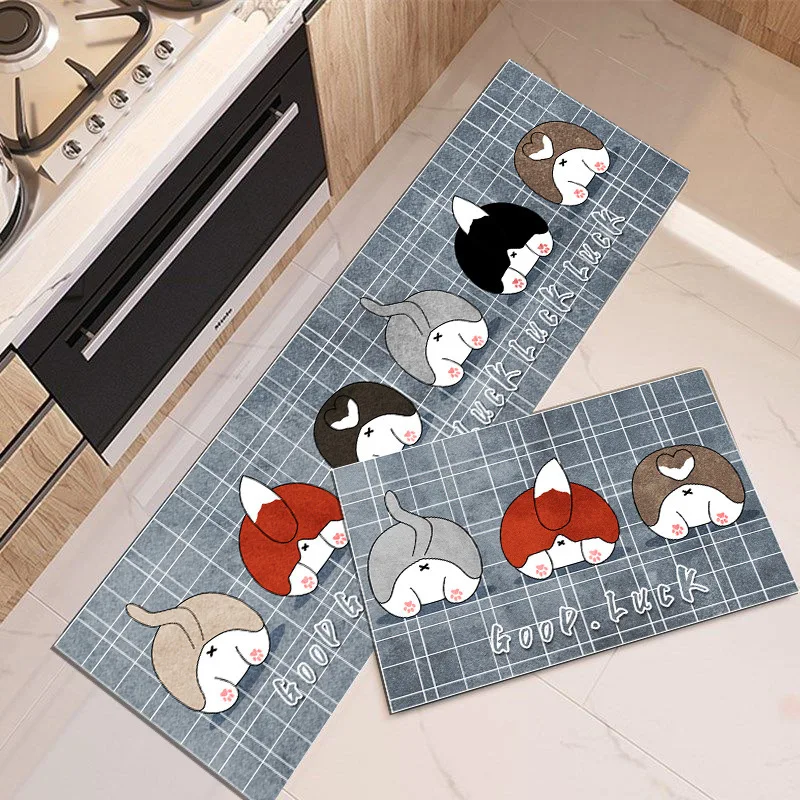 

Fashion Home Washable Anti Slip Kitchen Floor Mat European Carpet Rug Carpet Modern design waterproof kitchen rug