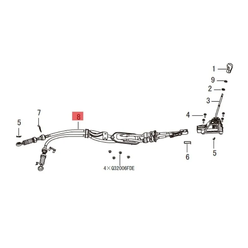 NCSMT 1703200AG08XB Transmission Shift Cable Assembly for Great Wall C30 Haval H1