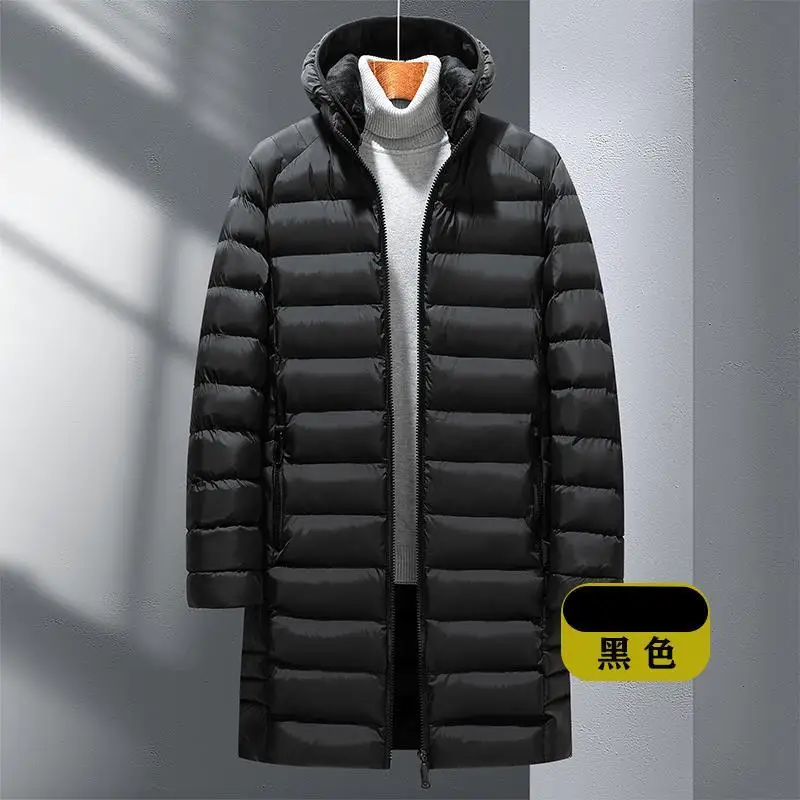 

2023 Men's New Winter Jackets Loose Parkas Coat Solid Colored Hoodie Clothing Long Warm Male Jacket Thick Tight Outerwear V88