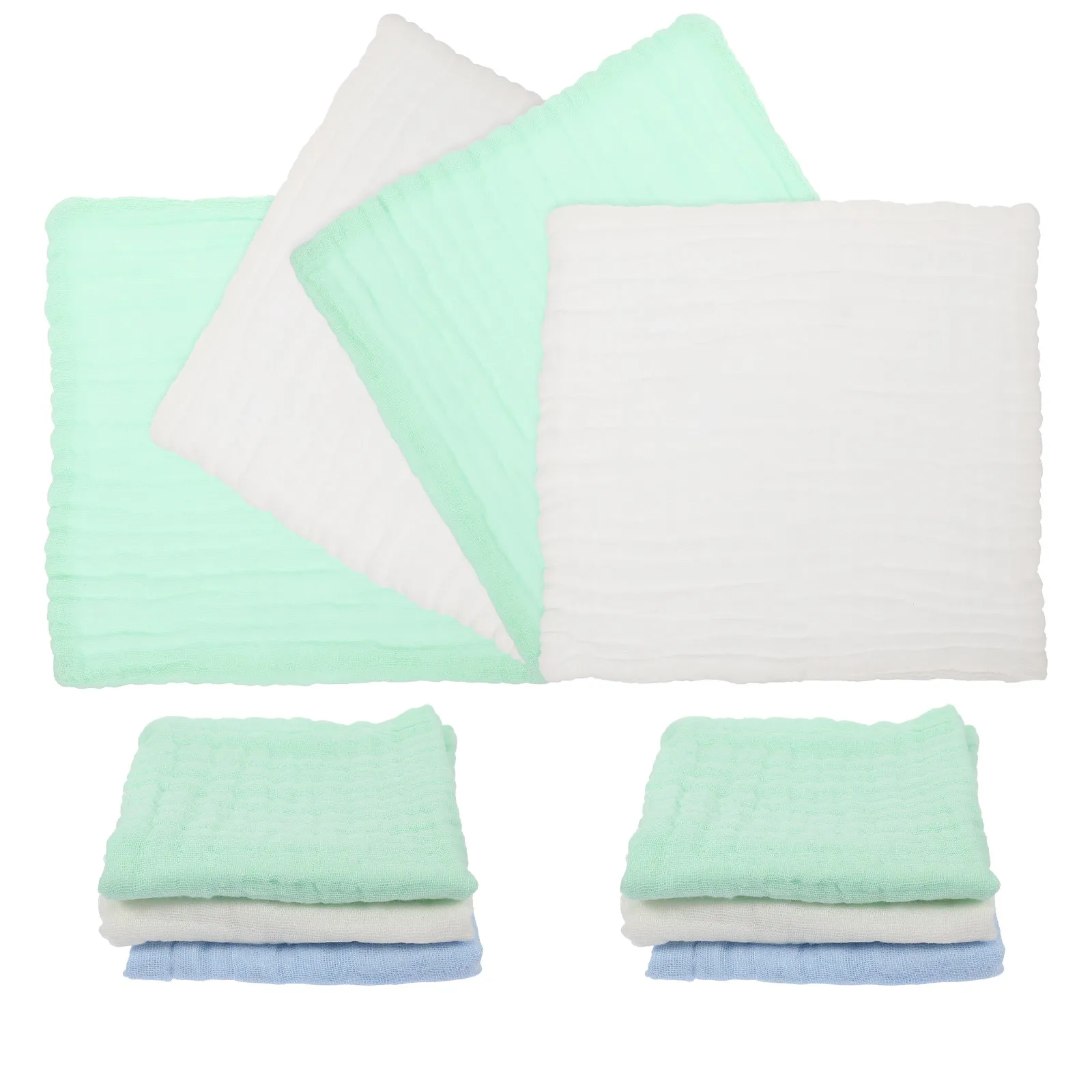 

10Pcs Baby Washcloth Muslin Burp Cloths Soft Drool Towels Infant Newborn Handkerchiefs Baby Washcloths Muslin Washcloths