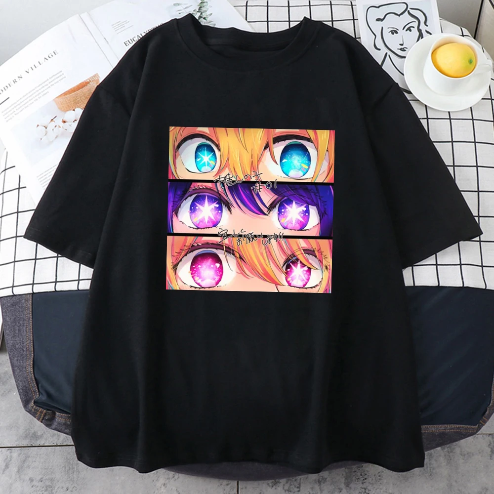 

Anime Oshi No Ko Hoshino Ai Eyes T-shirt Women Aquamarine Cartoon Short Sleeve T-shirt Female 2023 Summer Y2k Clothes Tops Tees