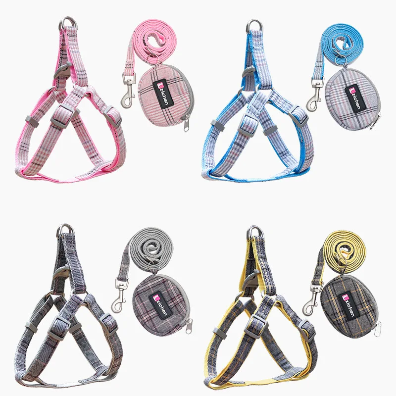 Pet Dog Chest and Back Traction Rope Y-shaped Chest Strap Vest Style Dog Walking Rope Teddy Bear Shiba Inu Vest Dog Rope Set