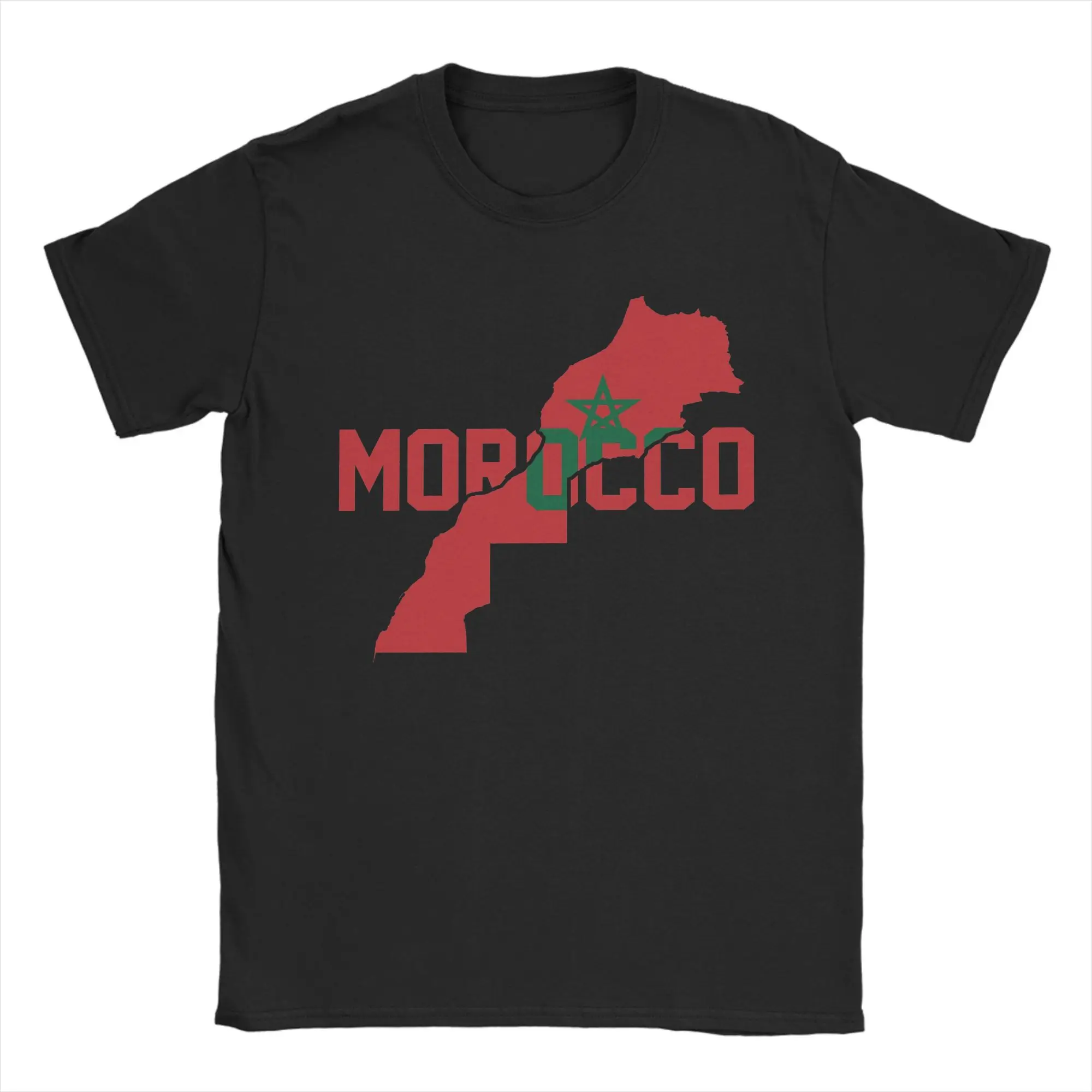 

Men T-Shirt Morocco Flag Map T Shirts Novelty Summer Tees Y2K Casual Casual Cotton Tops Birthday Present