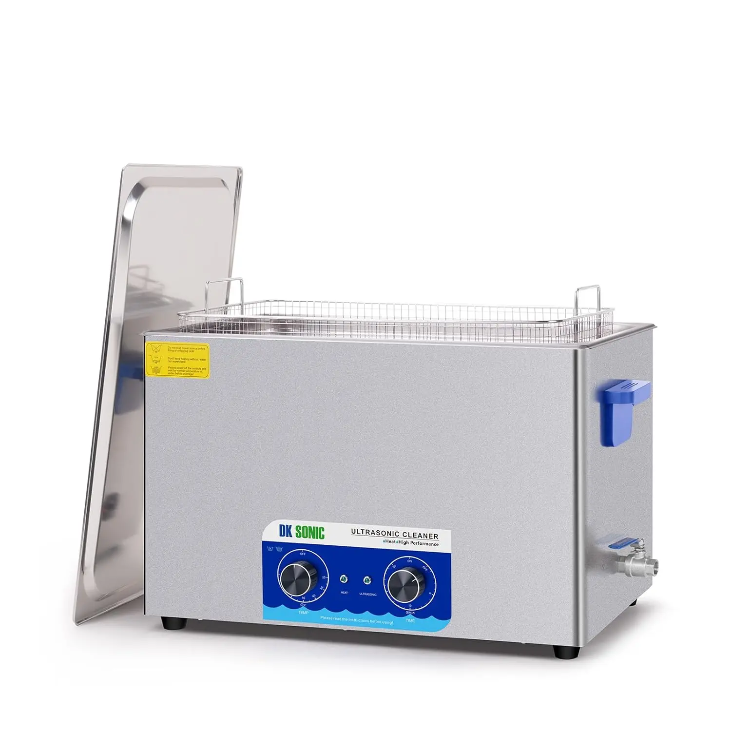 Ultrasonic Cleaner with Heater,Timer and Basket for Lab Tools, Metal Parts, Carburetor, Fuel Injector, Brass