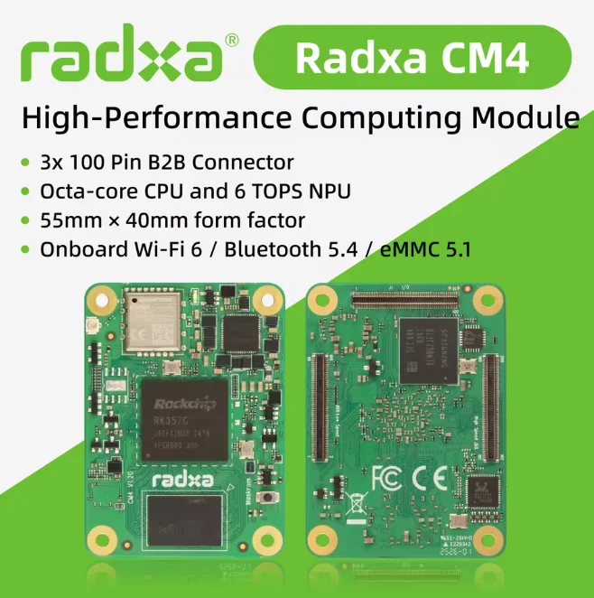 Radxa CM4 High-Performance Edge AI Computing Module for Embedded and Industrial Applications