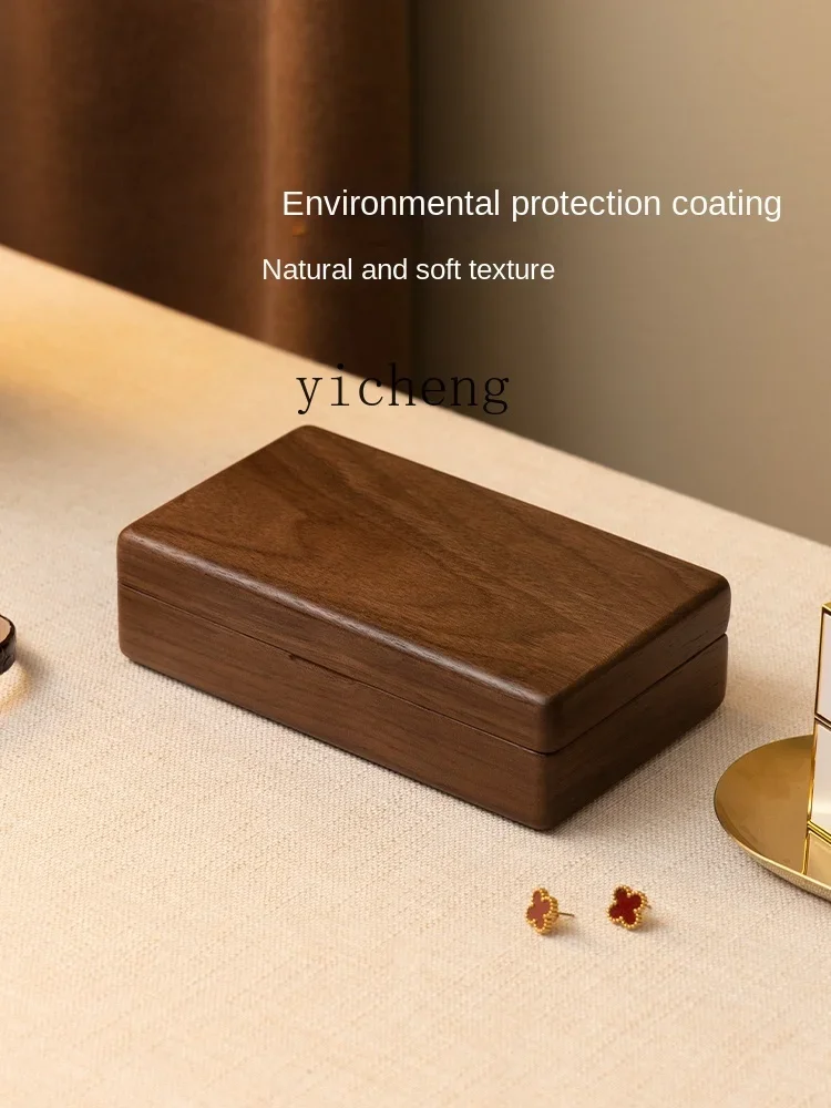 TQH solid wood jewelry box storage box portable small high-end exquisite retro travel jewelry hand jewelry box