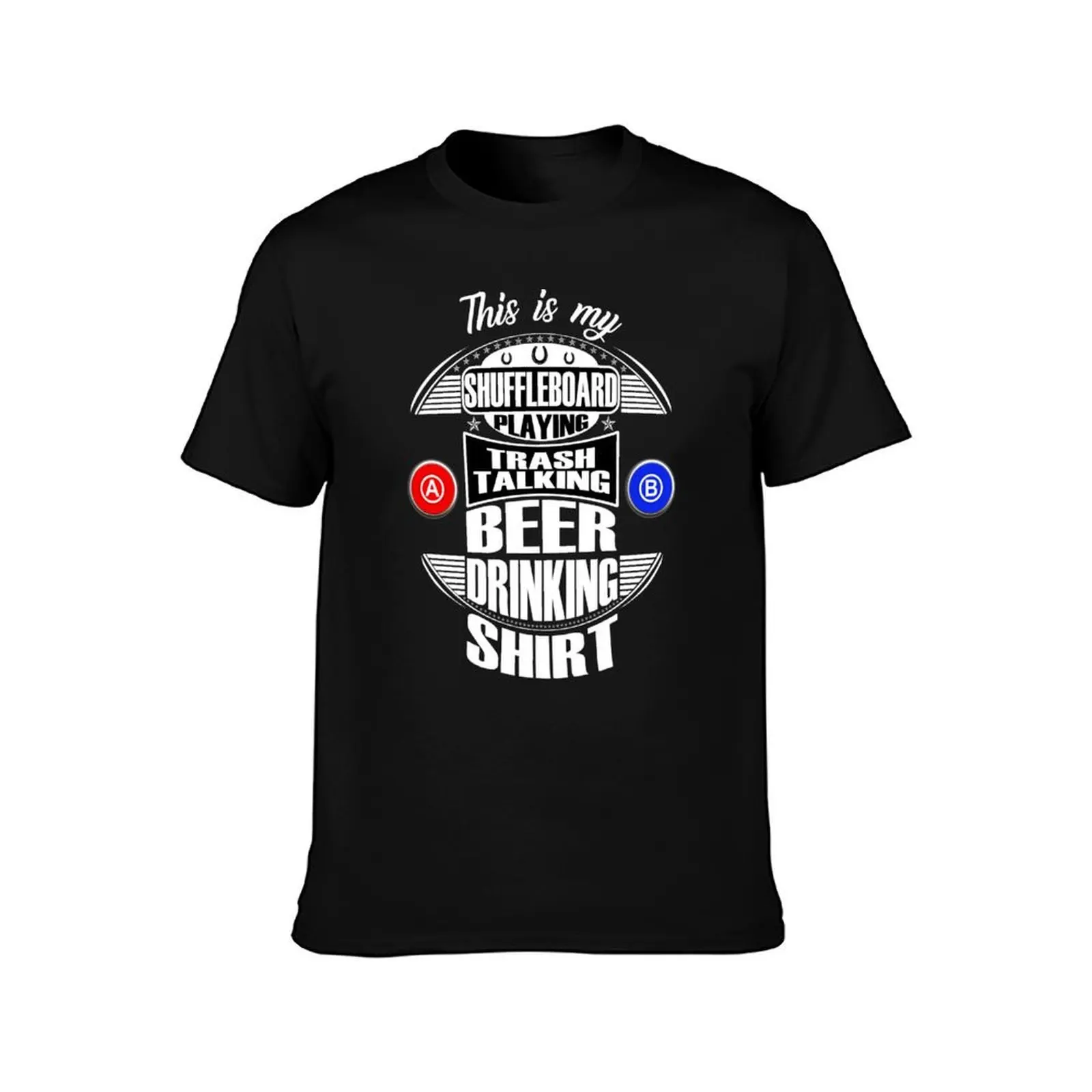Shuffleboard Playing Beer Drinking Trash Talk Gift Funny Shuffleboard Playing League Beer Drinking Gift T-Shirt, 100% Cotton