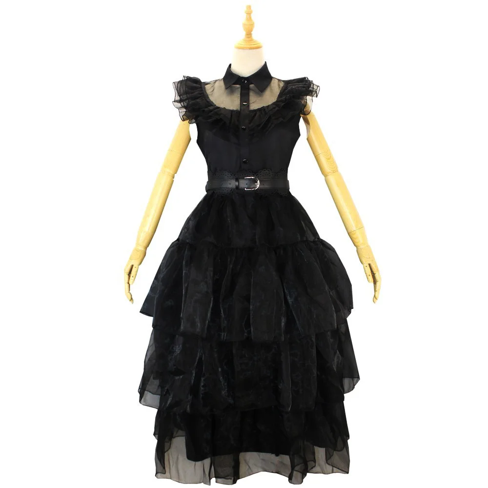 

Addams costumes Wednesday Cosplay Costume Dress Outfits Halloween Carnival Suit For Girls