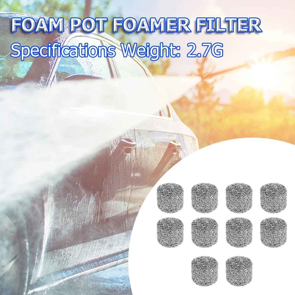 10Pcs Foam Lance Mesh Filters Replacement Filter Lance Mesh Tablet Stainless Steel Strainer Net Filter Car Cleaning Accessories