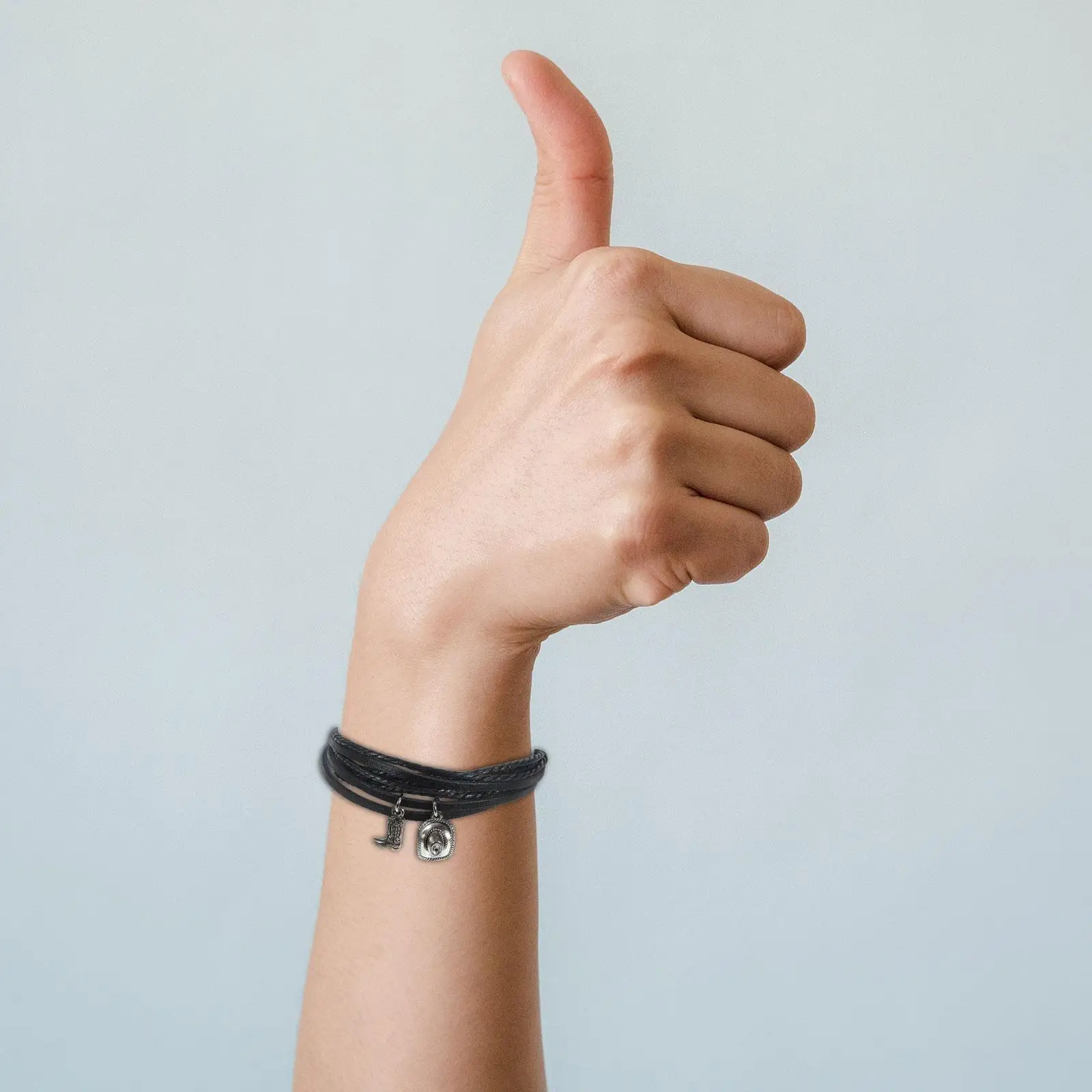 

Cowboy Themed Bracelet Wristband Denim Decor Men Retro Jewelry Gifts Durable Alloy Charm Bracelets For Men Western Style