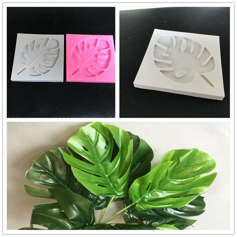 Monstera Mould Silicone Cake Mold Beautiful Dessert Baking Essential Gray for Store Home Monstera Mold Dessert Cake Mould