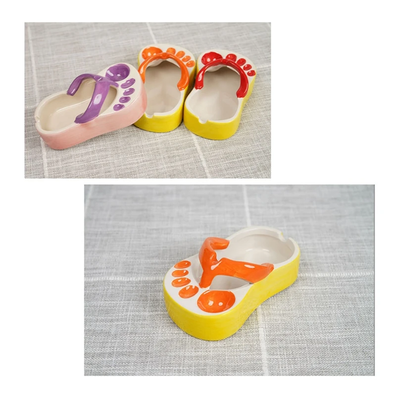 Cute Slipper French Fries Dish Flavorful Tomato Sauce Dipping Dish Cartoon Flip-Flops Plate Ceramic Tray Ashtray