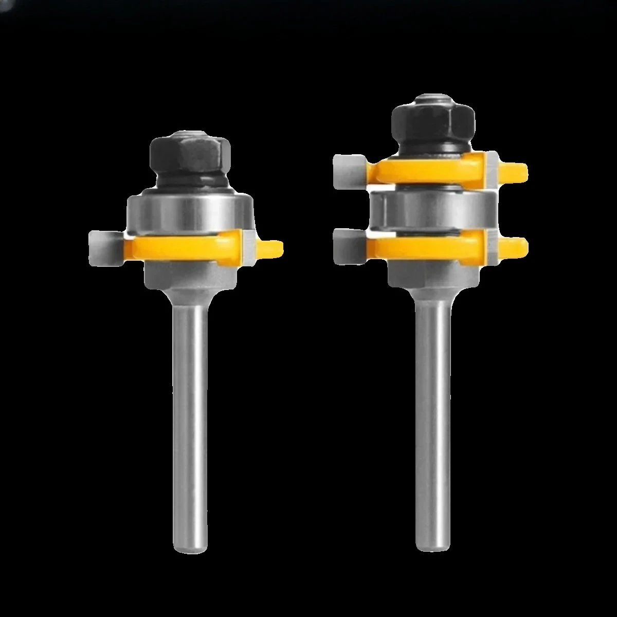 

Three-tooth t-shaped tenon cutter floor male and female woodworking bakelite milling cutter trimming machine 2-piece set