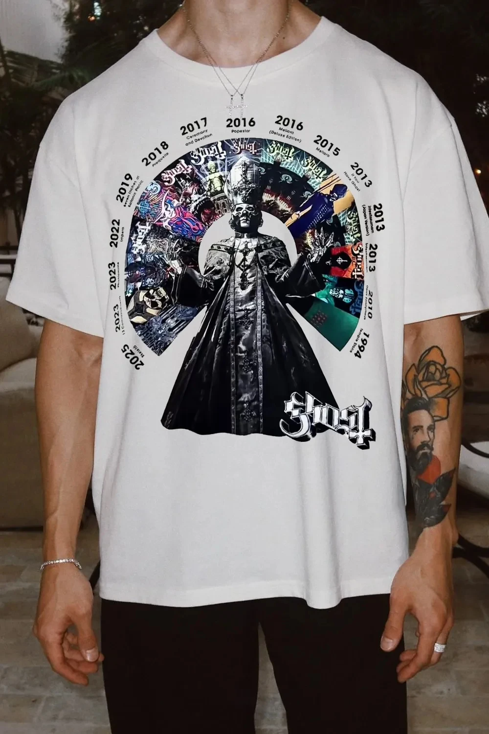 2026 Skull Graphic Ghost Band TShirt Mens Womens Cotton Tees Summer Casual Short Sleeve Round Neck Clothing Loose Unisex Tops