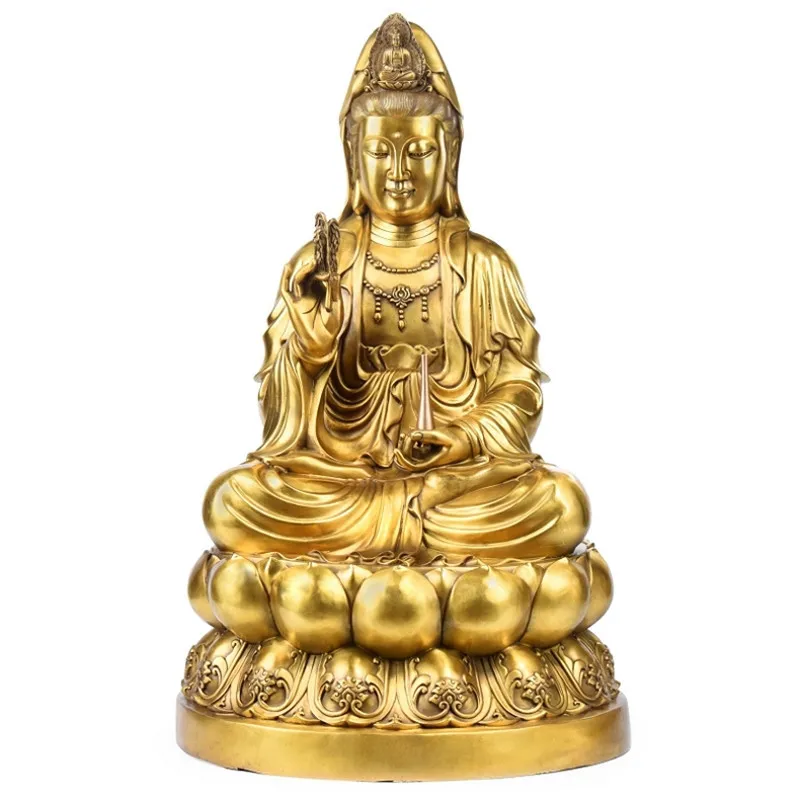 

Brass Crafts Brass Guanyin Ornaments Willow Branch Guanyin Brass Statue Guanyin Bodhisattva Brass