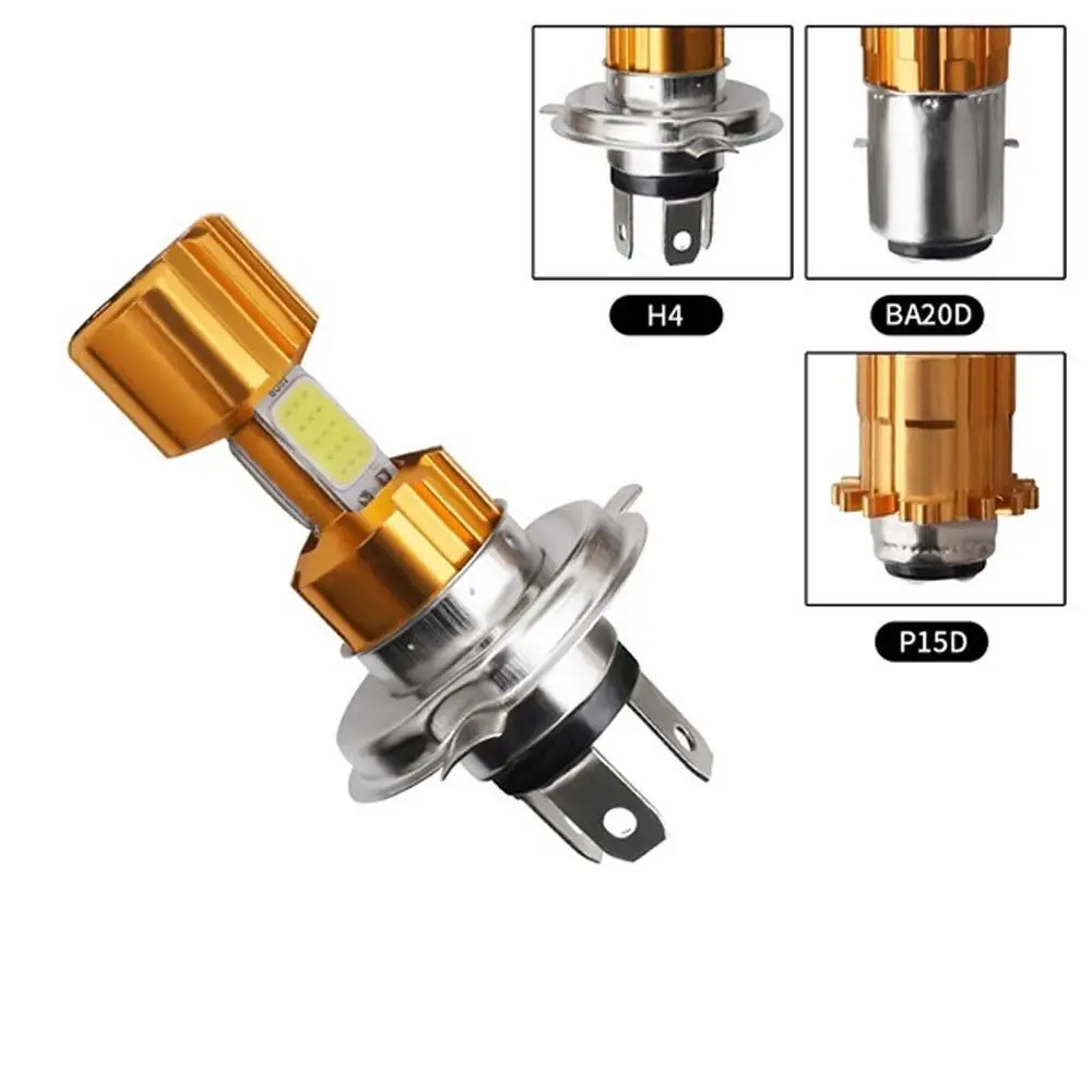 H4 18W Motorbike BA20D Motor HeadLamp Scooter COB Fog Light Hi/Lo Beam Light Car LED Bulb Motorcycle Headlight