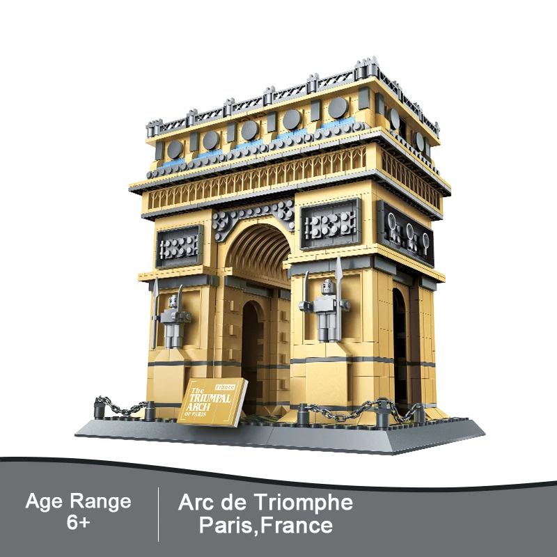 Famous Architecture Paris Arc de Triomphe 1401pcs Puzzle Building Block Set MOC Bricks Kid's Educational Toy 5223