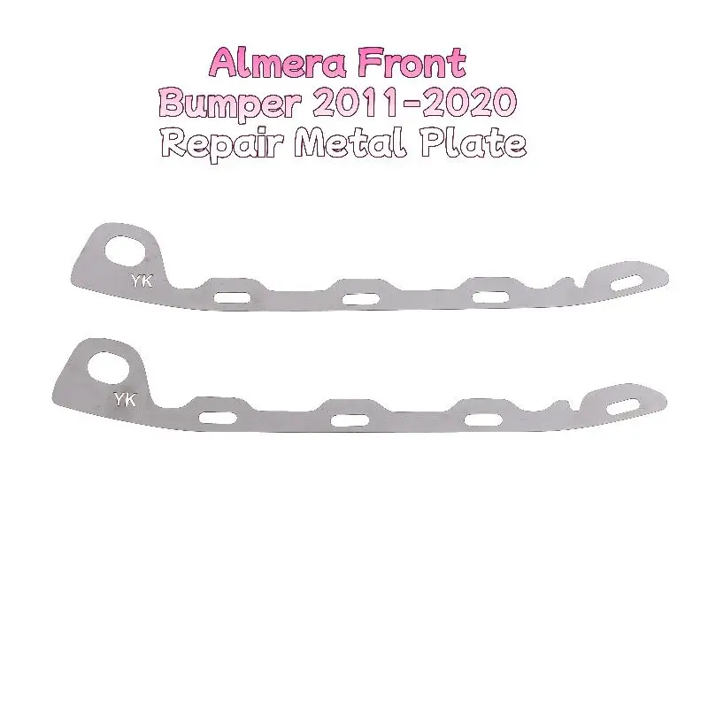 2Pcs Stainless Steel Sturdy Metal Bracket for Nissan Almera Front Bumper Repair 2011-2020, Reliable Plate Buckle