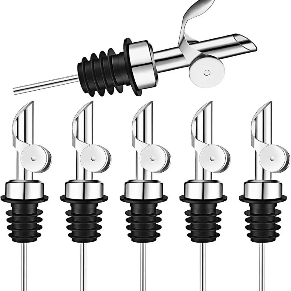 3pcs Stainless Steel Weighted Spout Pourer Precise Pouring Auto Flip Olive Oil Dispenser Spout Self-closing Gravity Flip