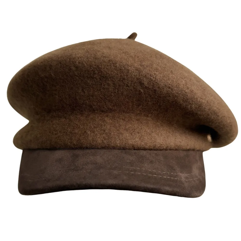 Adults 80% Wool Classic Beret Hat Women Vintage Solid Color Warm Lightweight Casual Fall Winter Headwear Fashion Outdoor Women