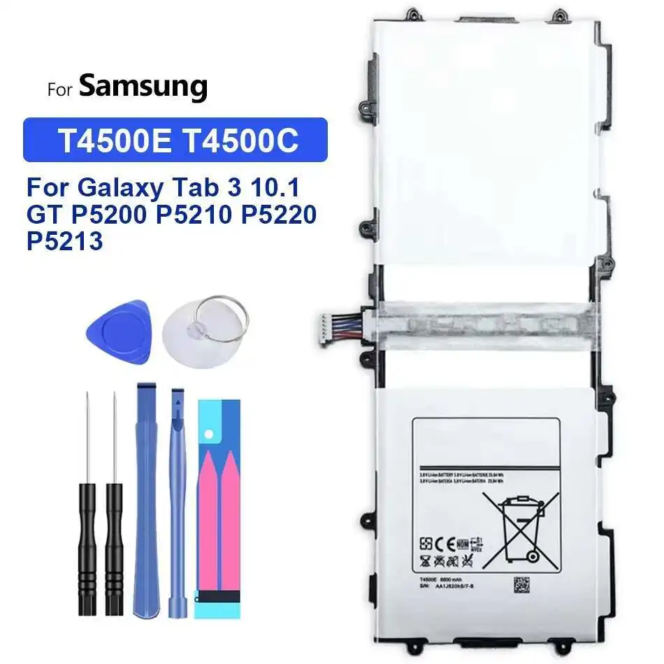 

Tablet Battery T4500E T4500C 6800Mah For Samsung Galaxy Tab 3 10.1 GT P5200 P5210 P5220 P5213