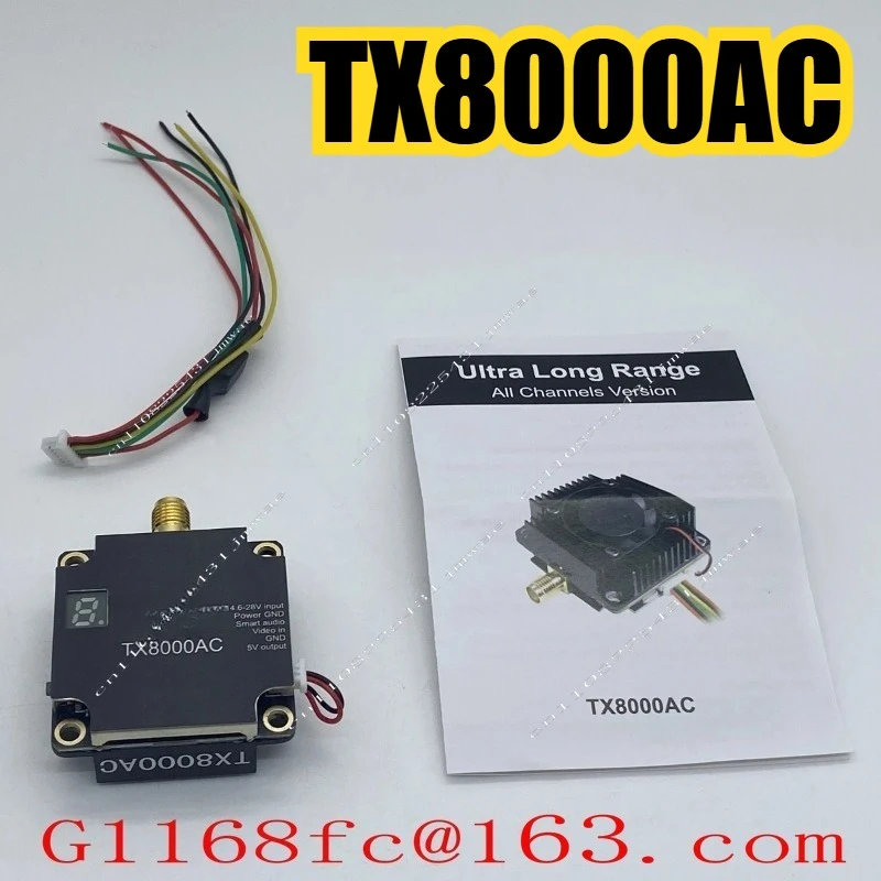 VTX TX8000AC 5.8G 8w Plastic FPV VTX Long-distance Transmission 96CH Chart Crossover Machine with TBS for RC Parts and Accs