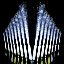 24-100PCS White Glow Sticks 3 Models Wedding Sparklers Fiber Optic Wands Sticks Light up Sticks Led Light Wands Bridal Shower