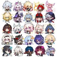 Honkai: Star Rail Anime Figure Acrylic Keychain Dan Heng Feixiao Firefly Model Plate 4pc/set Keyring Game Fans Gift