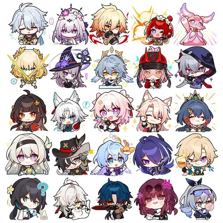 Honkai: Star Rail Anime Figure Acrylic Keychain Dan Heng Feixiao Firefly Model Plate 4pc/set Keyring Game Fans Gift