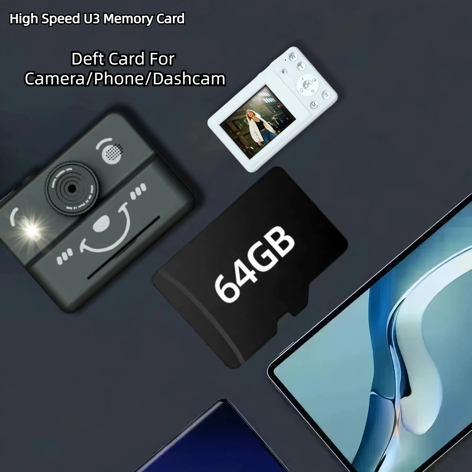 고속 카메라 카드 128GB 8GB 16GB 32GB 64GB U3 TF 카드 SD TF 플래시 카드 Deft 메모리 카드 클래스 10 카메라 폰 Dashcam