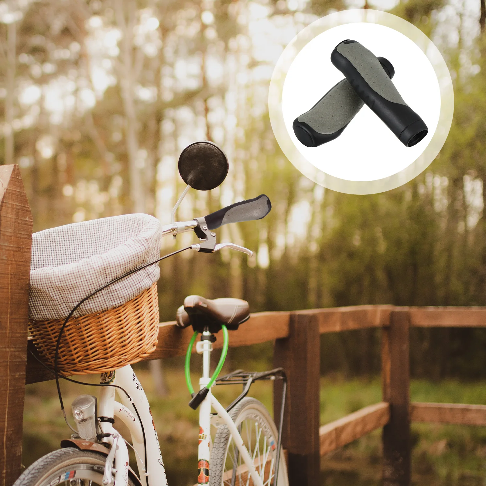 

2Pcs Bicycle Handle Grips Shockproof Rubber Non-Slip Grip with Large Palm Pad for Comfortable Long Ride Bicycles Grip