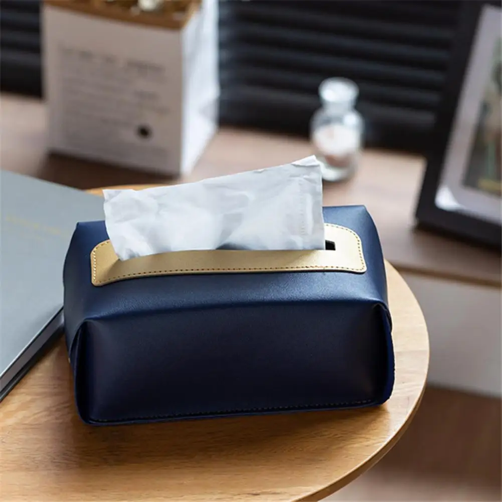 Scatola di fazzoletti in pelle PU scatola di carta Ins in stile nordico pieghevole custodia per tovaglioli portatile staccabile impermeabile custodia per fazzoletti per auto