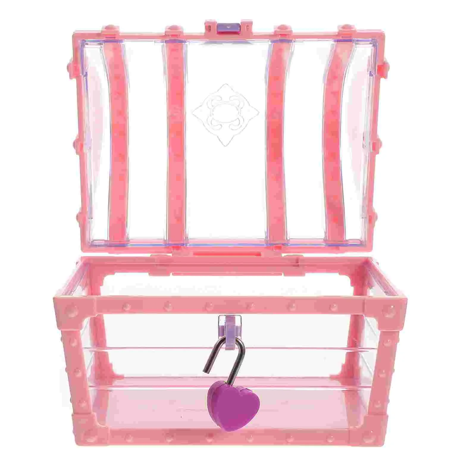 

Treasure Chest Clear Plastic Boxes for Party Favors Locking Small Kids Pirate Keepsake Large Toys